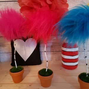 2 single Truffula trees with painted pots